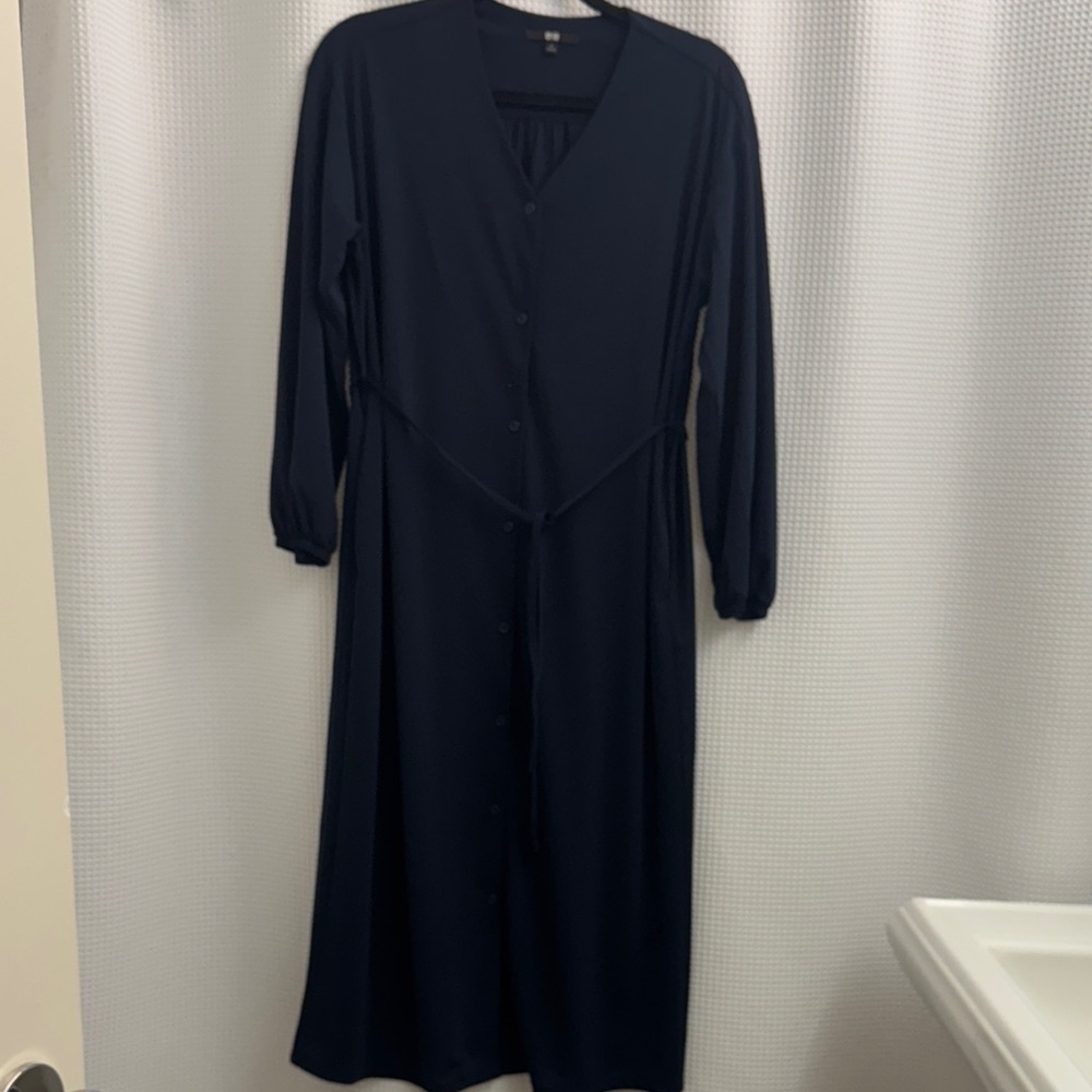 Uniqlo Dark Blue Long Sleeve Dress